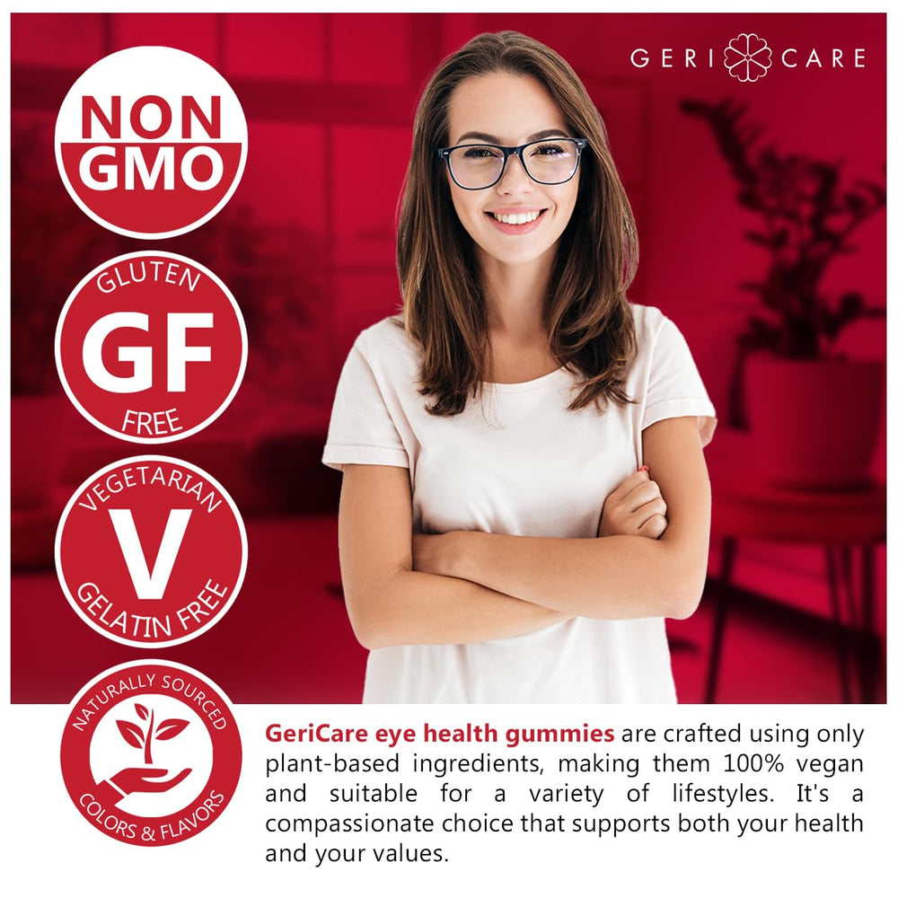 Adult taking GeriCare Eye Support Gummies as a daily supplement