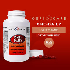 Assorted tablets from the GeriCare One-Daily multivitamin