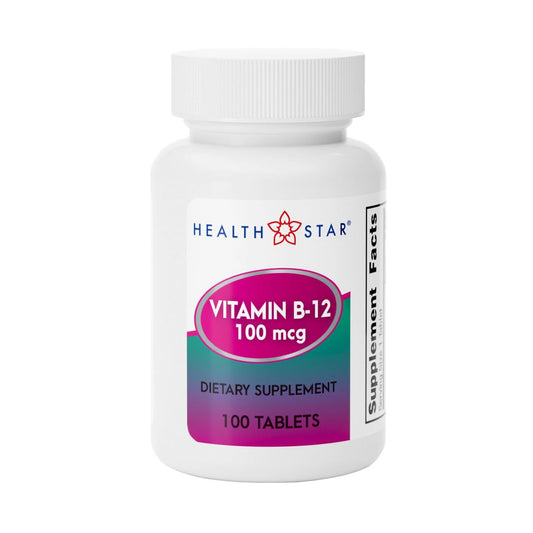 GeriCare Vitamin B-12 100mcg tablets bottle label