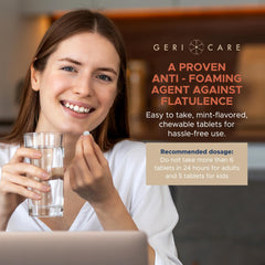 GeriCare bottle label front showing trusted anti-gas solution.