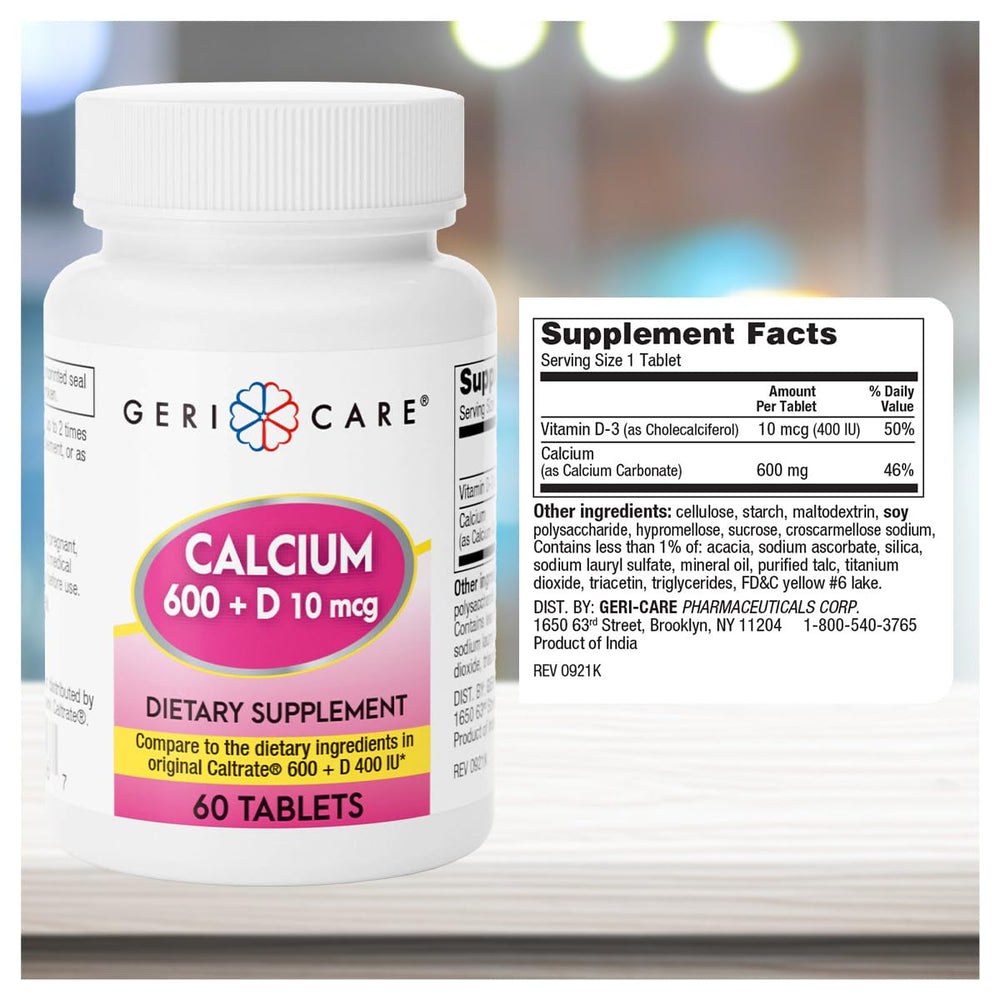 Close-up of GeriCare calcium tablets