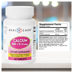 Close-up of GeriCare calcium tablets