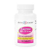 Front view of GeriCare Calcium 600mg + Vitamin D 400IU bottle