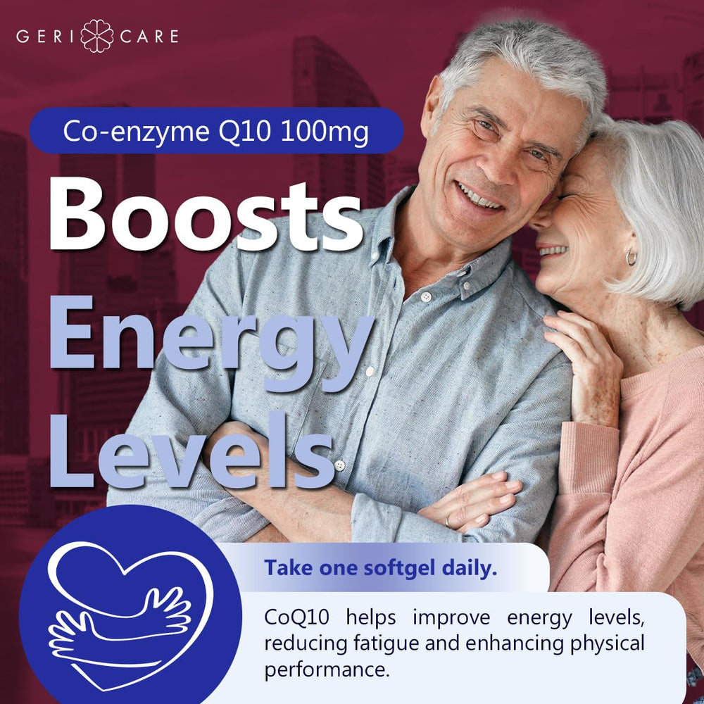 Travel-friendly 1-month supply of CoQ10 softgels