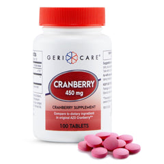 Front label of GeriCare High-Potency Cranberry Supplement bottle