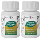 Gericare Iron bottle label showing 27mg Ferrous Gluconate 240mg