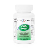 Front view of GeriCare One-Daily Multi-Vitamin with Iron bottle