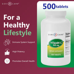 GeriCare Vitamin C 500 mg ingredients label