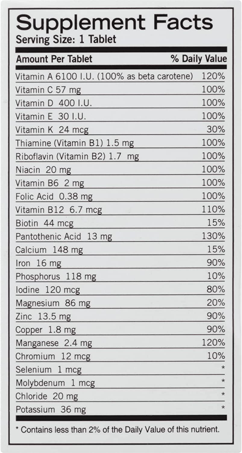 Vitamin D bone health information on Geritol packaging