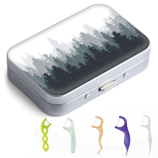 Front view of Gerkia Dental Floss Portable Case showing premium tin material