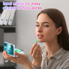 Gerkia bohemian blue ocean pattern dental floss case