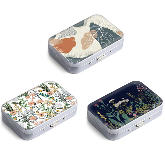 Gerkia Dental Floss Portable Case in floral pattern, compact travel size