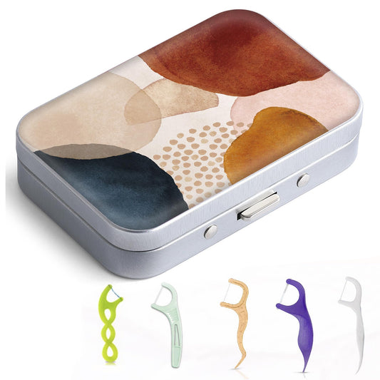 Gerkia portable dental floss case with marble patch design, closed