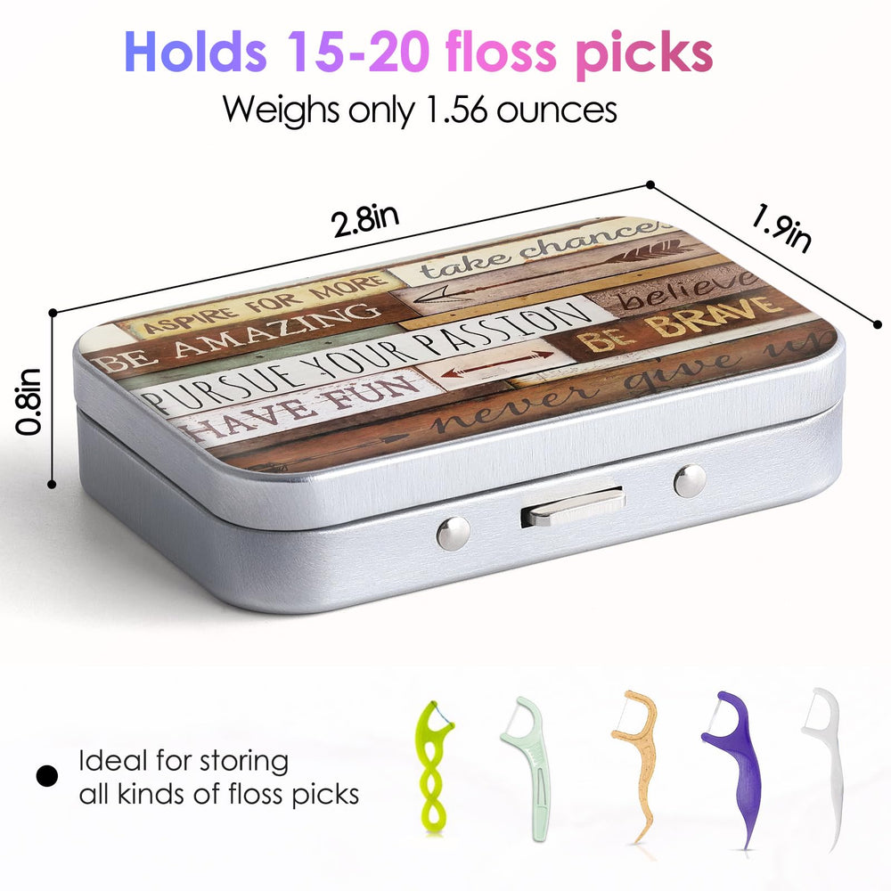 Inside view showing floss picks storage in compact case