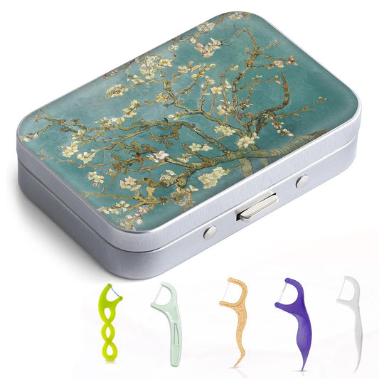 Gerkia portable dental floss case with marble pattern