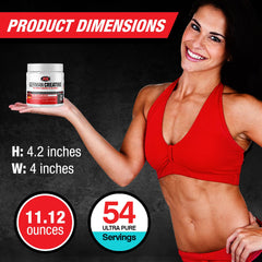 Unflavored creatine monohydrate powder in scoop