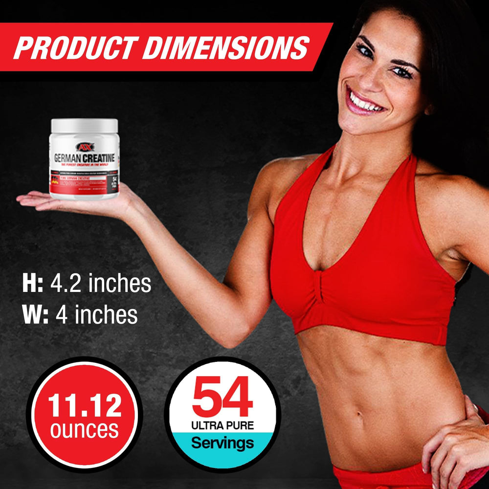 German Creatine unflavored powder jar is versatile for stacking