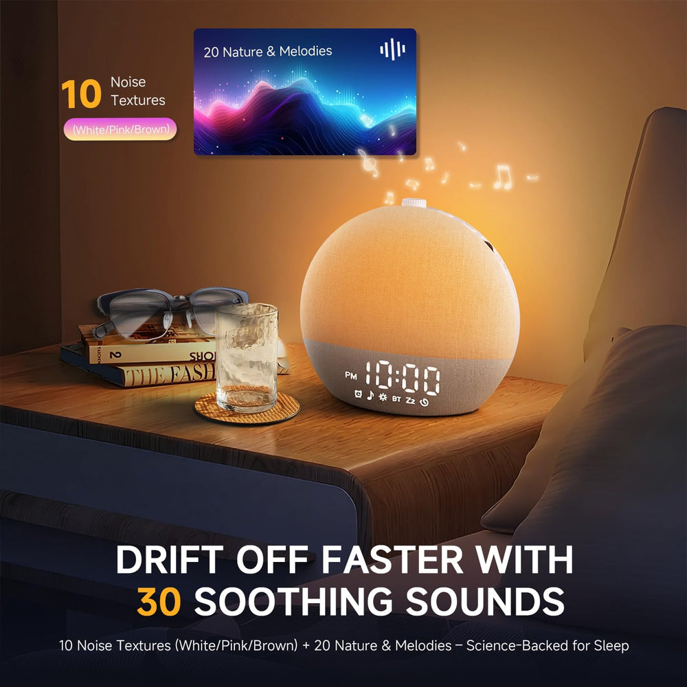 Geuuap sleep sounds options with 30 choices to mask distractions.