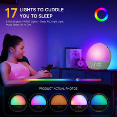 Geuuap Sunrise Alarm Clock night light and timer are included.