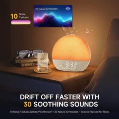 Geuuap Sunrise Alarm Clock sunrise feature with warm dawn lighting