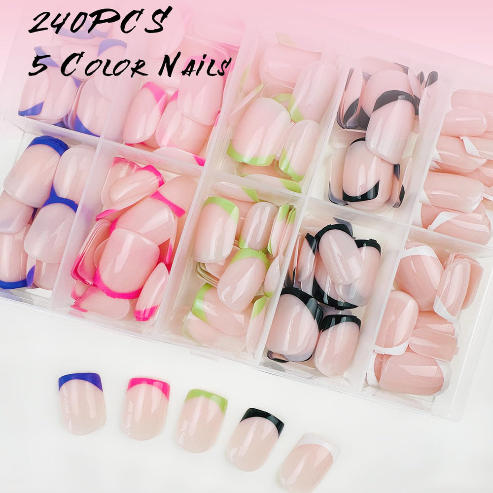 Geyakal nails on fingertips close-up showing glossy finish.
