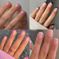 Geyakal packaging displays 240-piece French tip nail set.