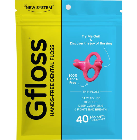 Gfloss Hands-Free Dental Floss 40-count packaging