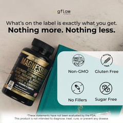 Nutrition facts label of Gflow Magnesium Complex