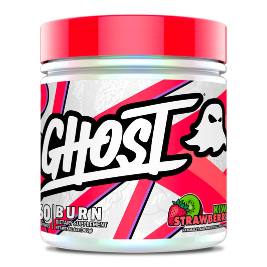 GHOST Burn Kiwi Strawberry tub front view – 60 servings