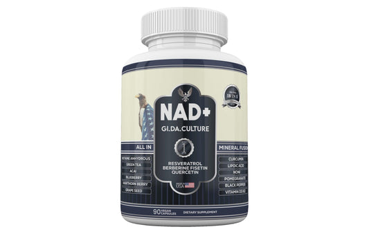 GI.DA. Culture NAD+ NMN capsules bottle – USA made, 90-count, hero image