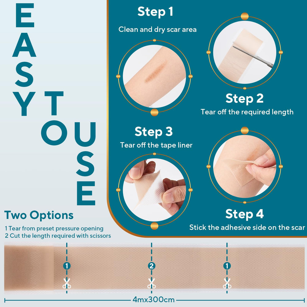 GIATENL scar tape trimmed to fit demonstrates customizable scar coverage.
