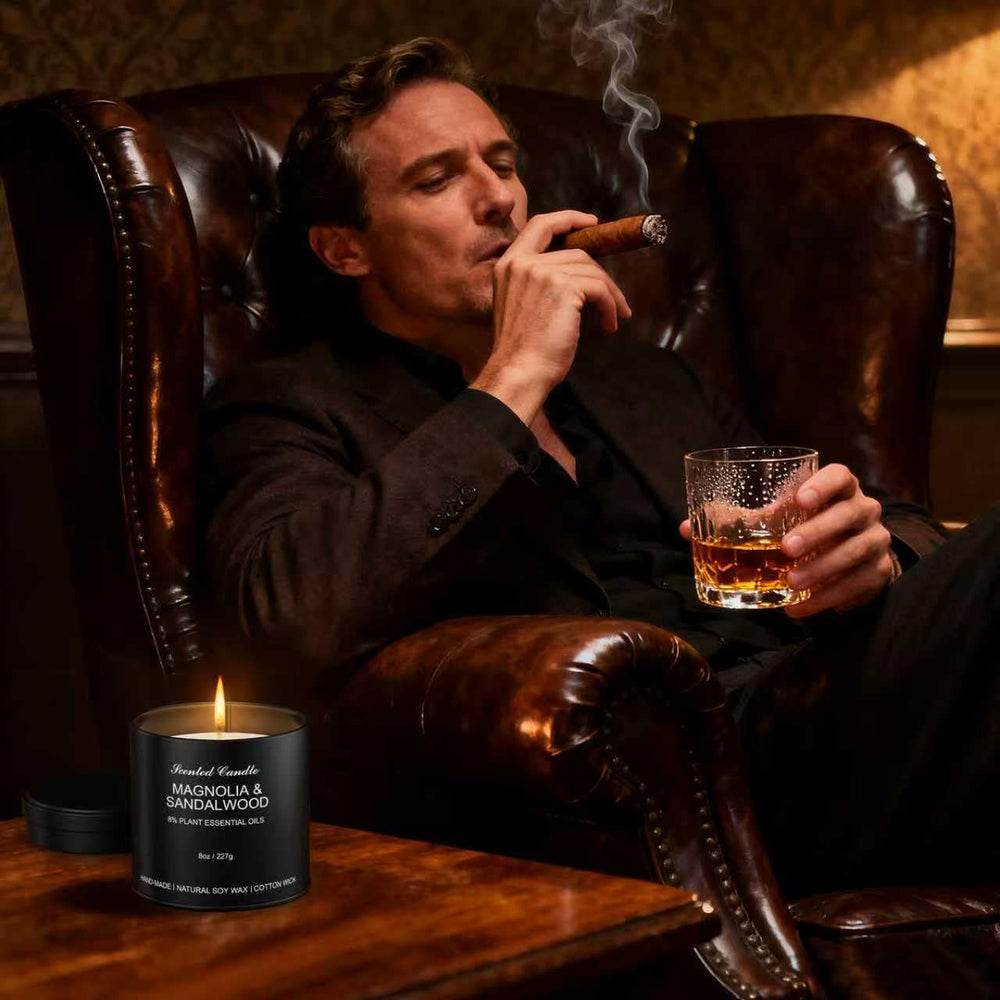 Elegant gift-ready box for men's candle set