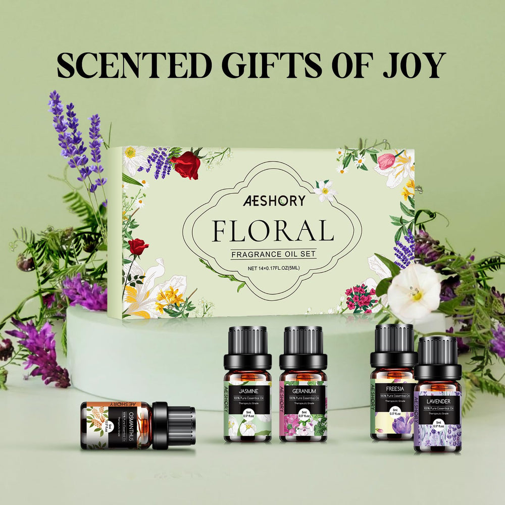 Elegant gift box packaging for Floral Essential Oils Set