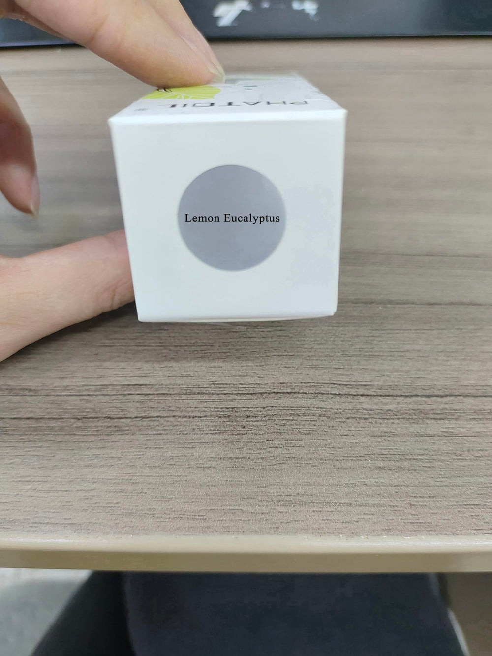 Elegant gift box packaging for lemon eucalyptus essential oil