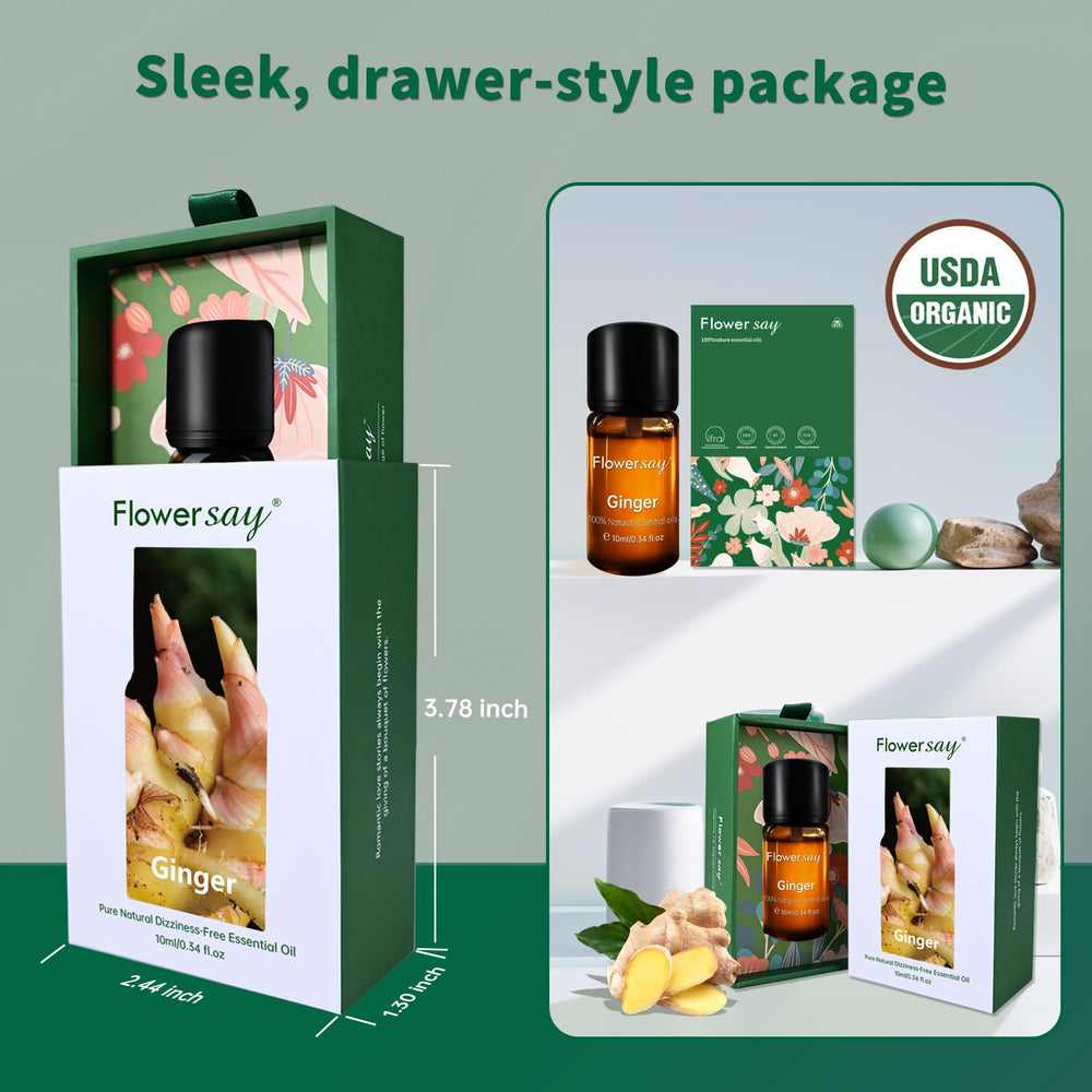Gift box packaging for organic ginger essential oil 10ml