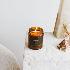 Gift-ready Aspen & Fog candle packaging