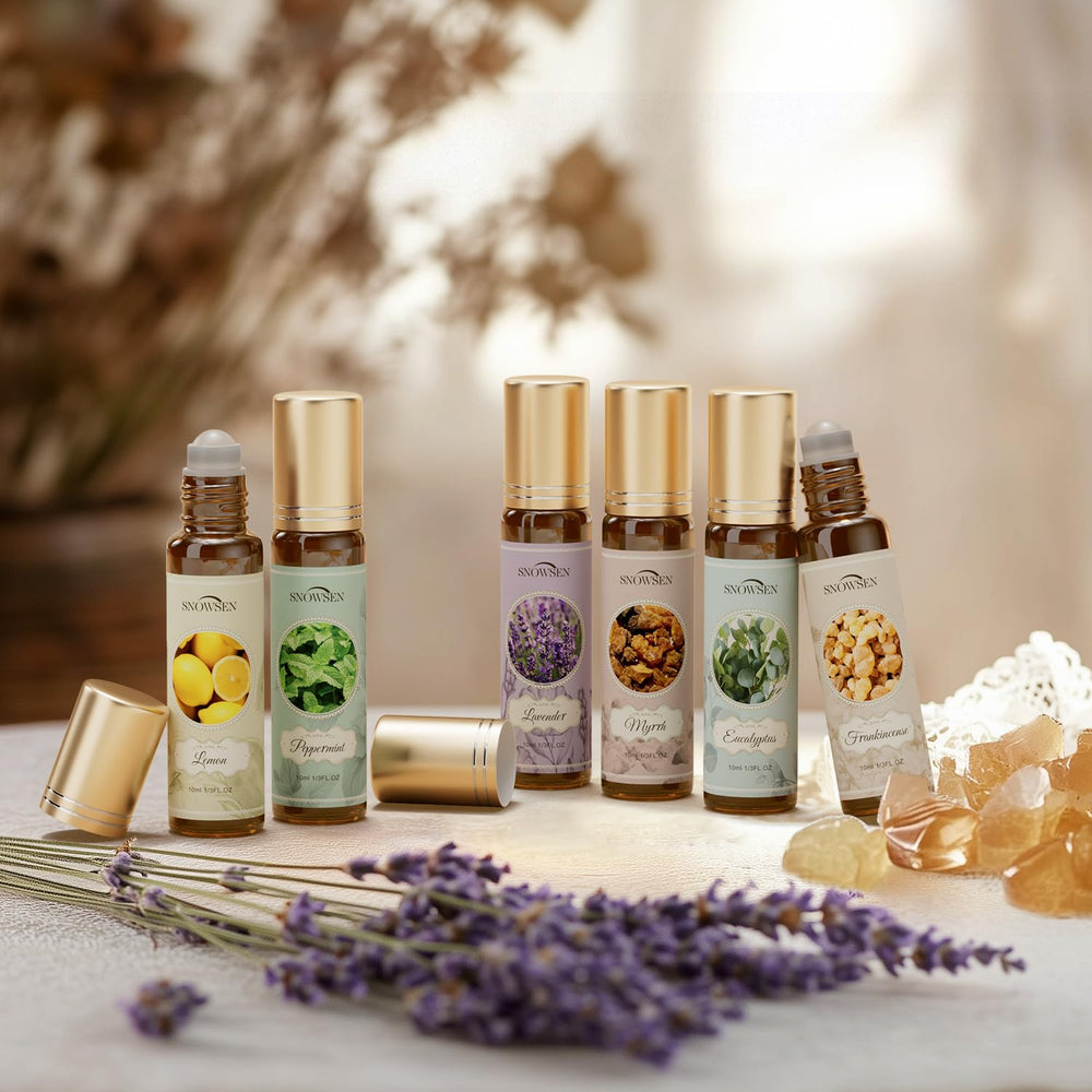 Gift-ready packaging of essential oils roll-on set