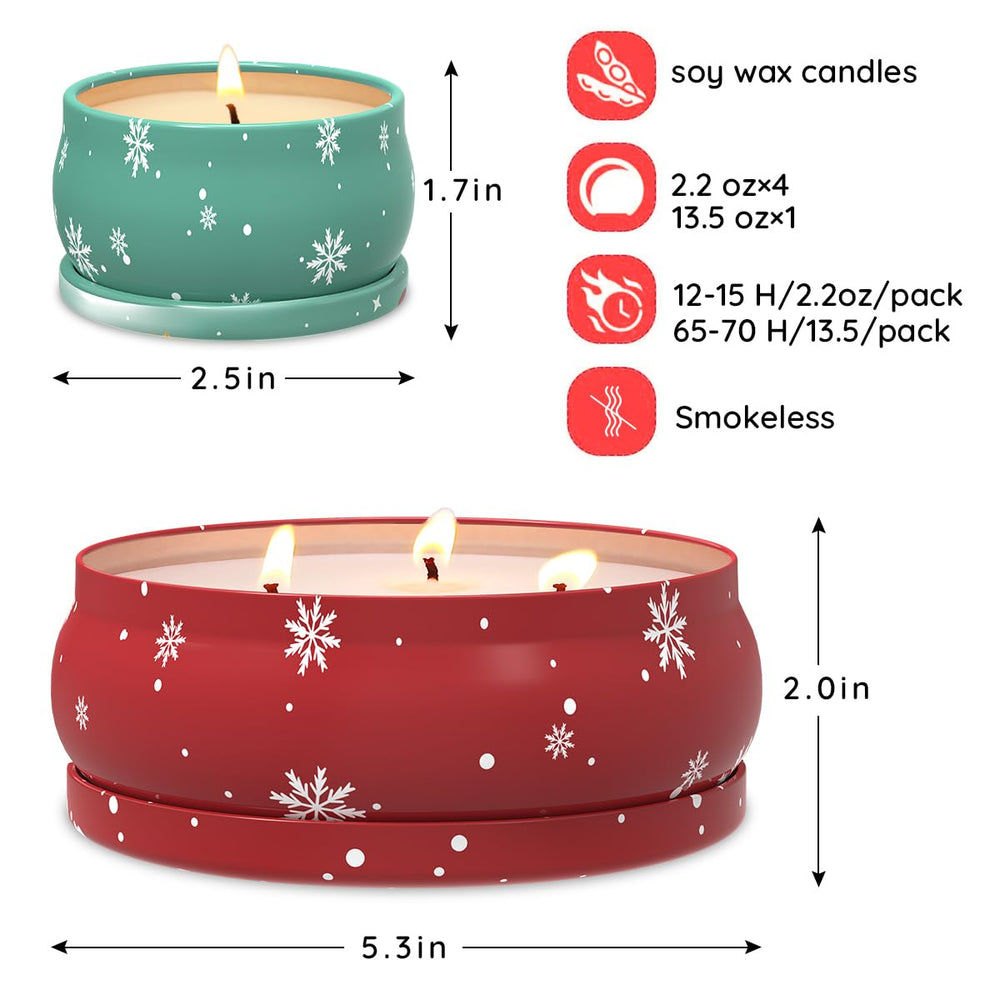 Travel-friendly candles from the gift set in tins with lids