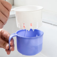 Gift-ready denture bath cup for seniors or travelers