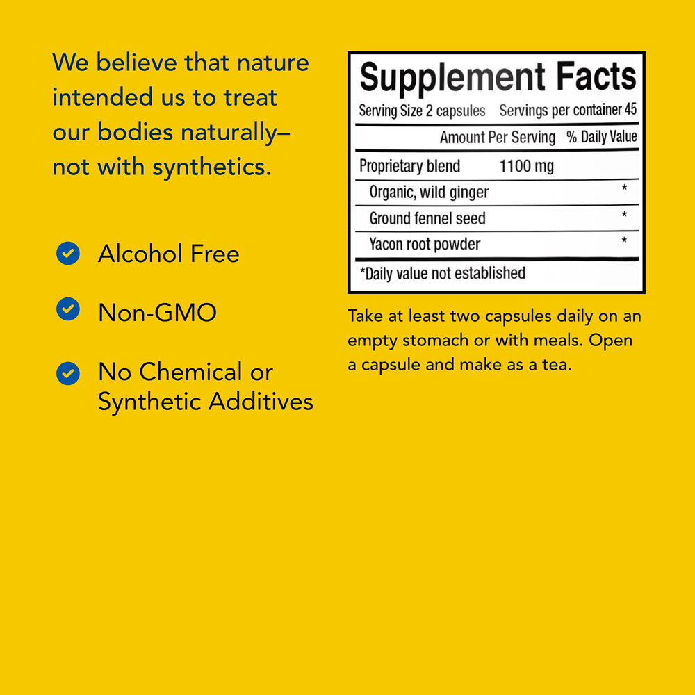 GingaMax bottle shows 45 servings per bottle
