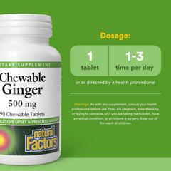 Close-up of ginger-flavored chewable tablet texture