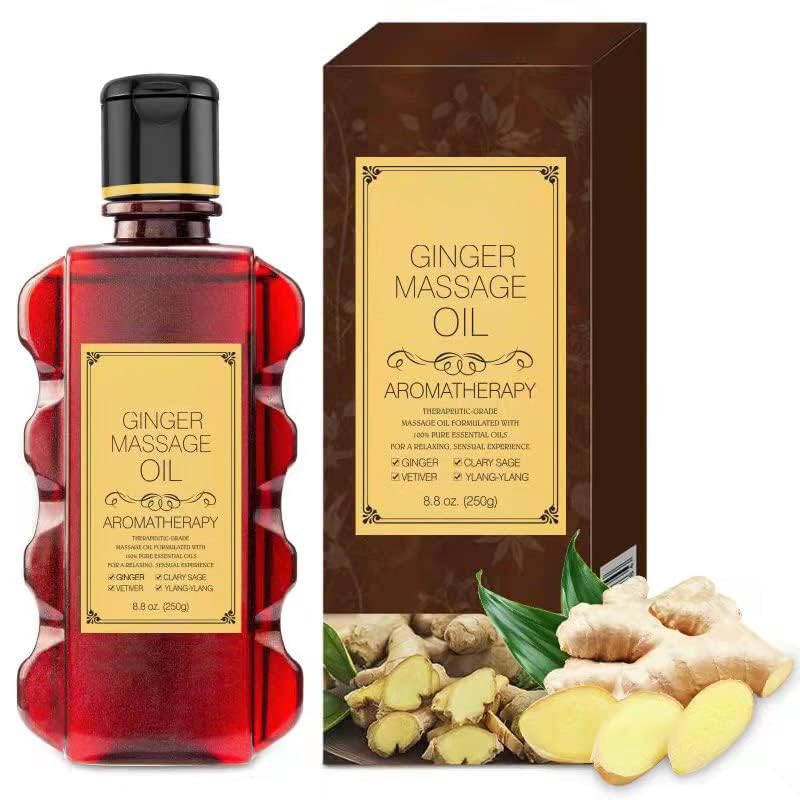 Ginger Massage Oil bottle with 8.8 oz label
