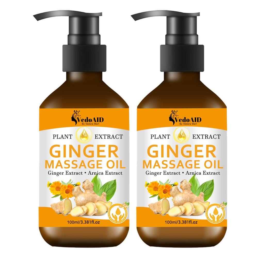 Ginger Massage Oil for lymphatic drainage with arnica and vitamin E