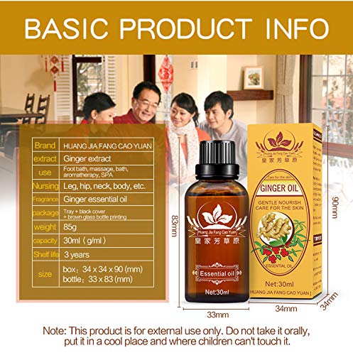 Ginger oil applied to skin for nourishment