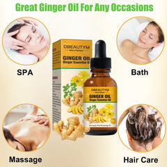 Massage setup at home with ginger oil in use
