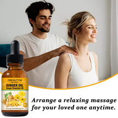 Travel friendly ginger oil bottle for lymphatic drainage