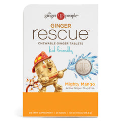 Ginger Rescue Chewable Tablets Mighty Mango flavor packaging