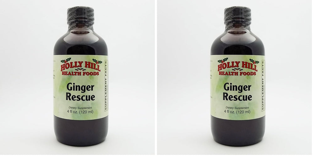 Holly Hill Health Foods Ginger Rescue Syrup 4oz bottle in a pack of 2