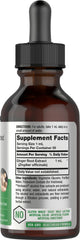 Ginger root liquid extract label indicating gluten-free and non-GMO