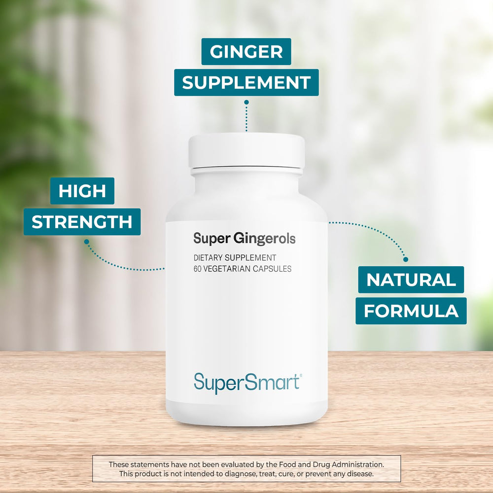 Label showing 20% gingerols per capsule
